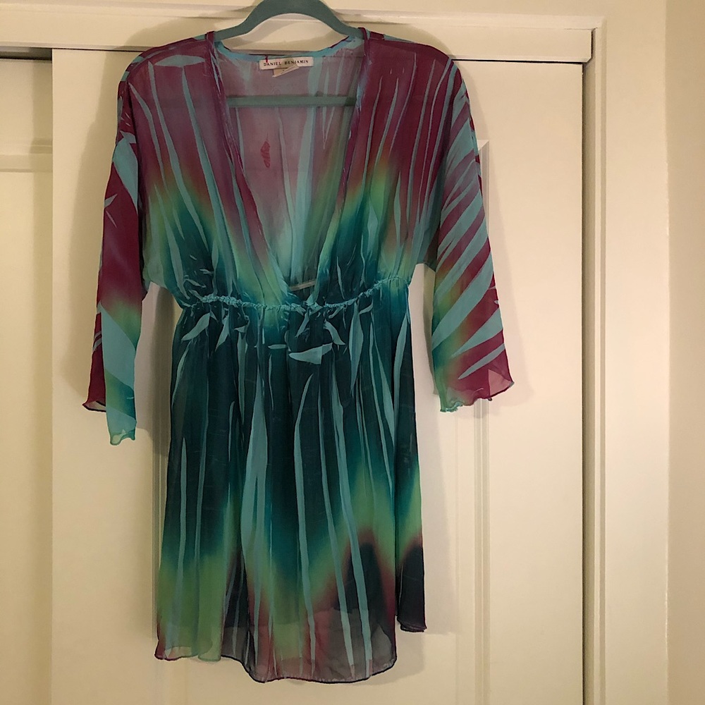 Daniel Benjamin Top- Colorful Sheer Blouse